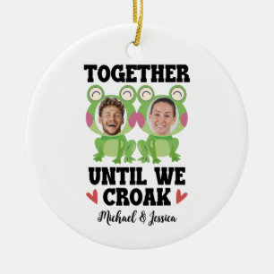 Together Until We Croak Frog Custom Names & Faces Ceramic Tree Decoration