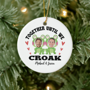 Together Until We Croak Frog Custom Names & Faces Ceramic Tree Decoration