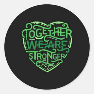 Together We Are Stronger Mental Health Awareness W Classic Round Sticker