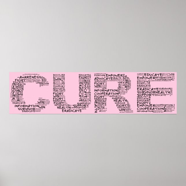 Together We Can Find a Cure (Black Text) Poster (Front)