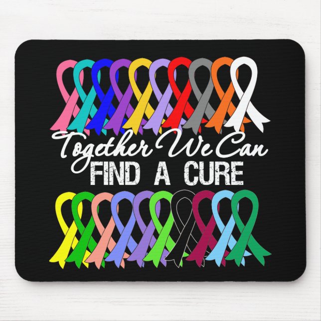 Together We Can Find a Cure Cancer Ribbons Mouse Mat (Front)