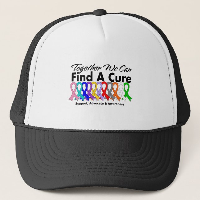 Together We Can Find A Cure Cancer Trucker Hat (Front)