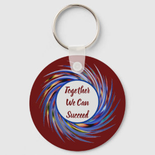 Together We Can Succeed Spiral Employee Motivation Key Ring