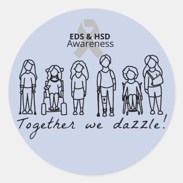 Together we dazzle sticker (round) (Front)