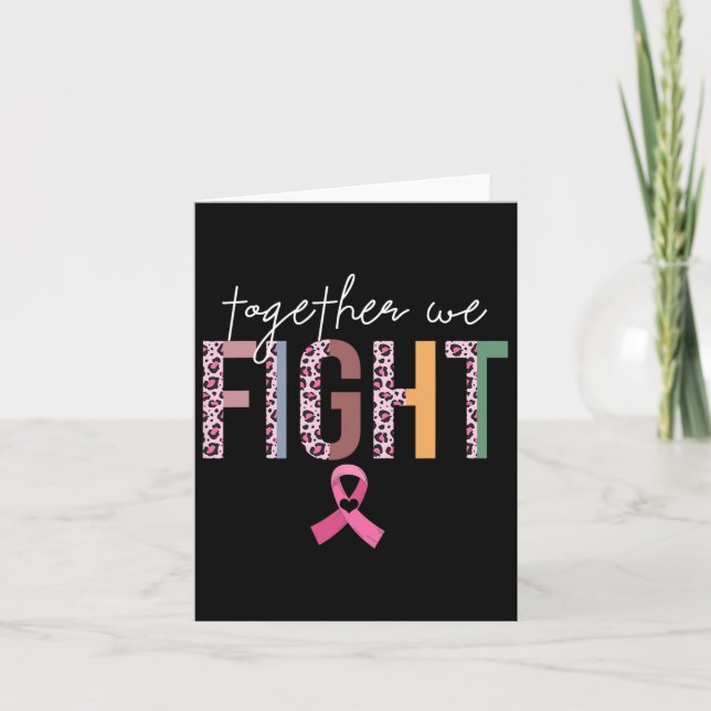 Together We Fight Breast Cancer Awareness Pink Rib Card (Front)