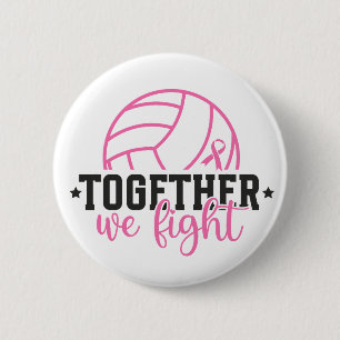 Together We Fight Breast Cancer Pink Ribbon 6 Cm Round Badge