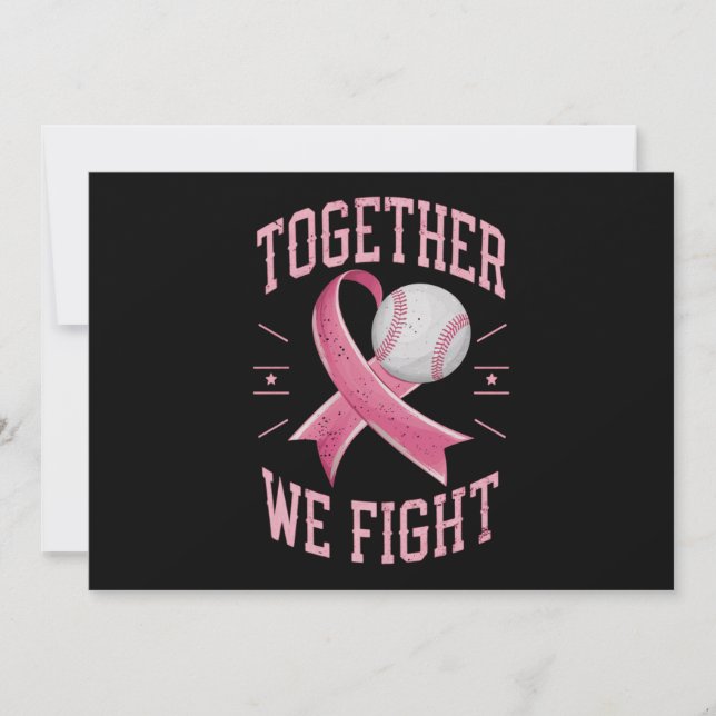 Together We Fight Softball Breast Cancer Awareness Invitation (Front)
