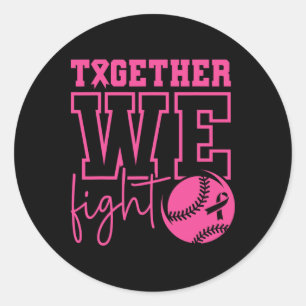Together We Fight Softll Breast Cancer Awareness Classic Round Sticker