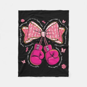 Together We Fight We Win Boxing Gloves Bow Breast  Fleece Blanket