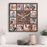 Together We Have It All Quote Family Photo Rustic Square Wall Clock<br><div class="desc">Easily create your own personalised rustic wooden plank farmhouse style wall clock with your custom photos. The design also features a beautiful handwritten script quote: "Together we have it all". For best results,  crop the images to square - with the focus point in the centre - before uploading.</div>