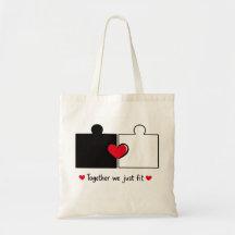 Together We Just Fit Puzzle Heart Couple Design