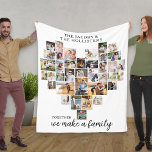 Together we make a Family 36 Photo Collage Heart Fleece Blanket<br><div class="desc">Create your own personalised blanket with 36 of your favourite photos and your family name(s). The photo template is set up to create a photo collage in the shape of a love heart, displaying your pictures in a mix of portrait, landscape and square instragram formats. The design has an off...</div>