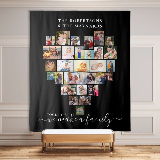 Together we Make a Family Heart 29 Photo Collage Tapestry (Creator Uploaded)