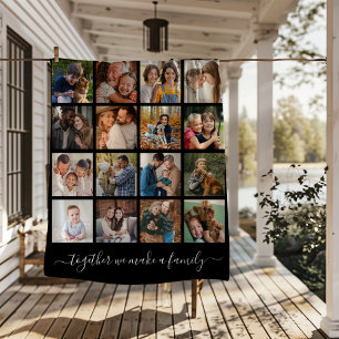 Together We Make a Family Multi Picture Sherpa Blanket