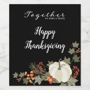 Together We Make a Family, White Pumpkin Wine Label