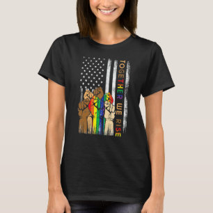 Together We Rise American Black Flag Equality Lgbt T-Shirt