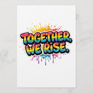 Together We Rise Rainbow Quote Design Invitation