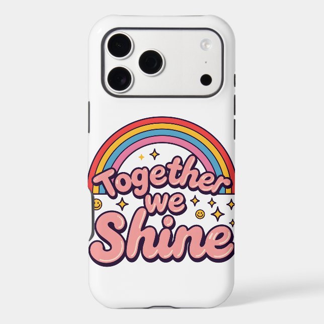Together We Shine – Rainbow Retro Pride Quote (Back)