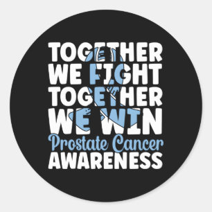 Together We Win Prostate Cancer Support Classic Round Sticker