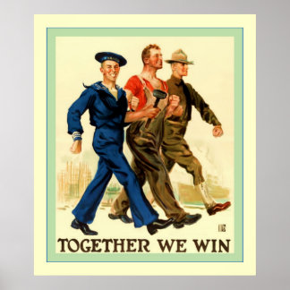 Together We Win ~ Vintage World War 1 Poster