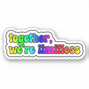 together, we're limitless - Rainbow Retro Typograp
