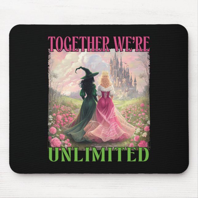 Together Witches Unlimited Pink Green Witch Hallow Mouse Mat (Front)