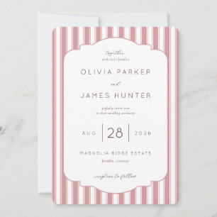 Together with their families Pink Vintage Serif Invitation