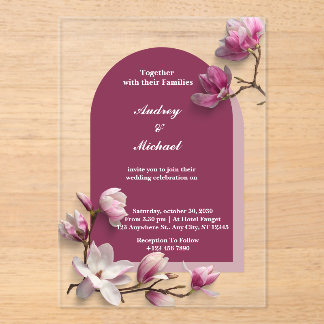 Together with their families wedding invitation