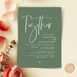 Together with their parents, Wedding Reception Invitation
