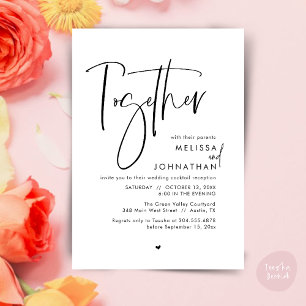 Together with their parents, Wedding Reception Invitation