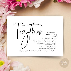 Together with their parents, Wedding Reception Invitation