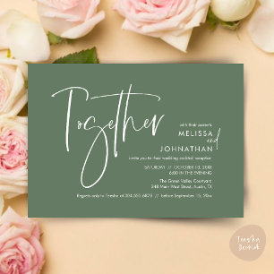 Together with their parents, Wedding Reception Invitation