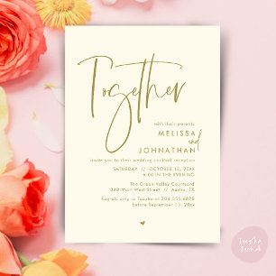 Together with their parents, Wedding Reception Invitation