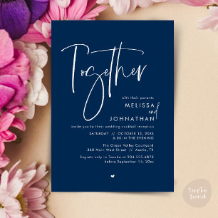 Together with their parents, Wedding Reception Invitation