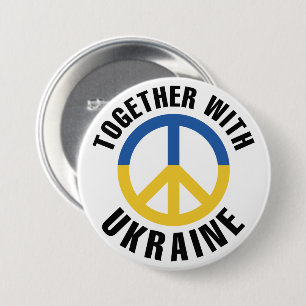 Together With Ukraine 7.5 Cm Round Badge