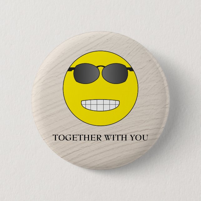 Together with you 6 cm round badge (Front)