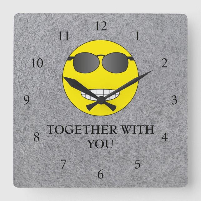 Together with you square wall clock (Front)