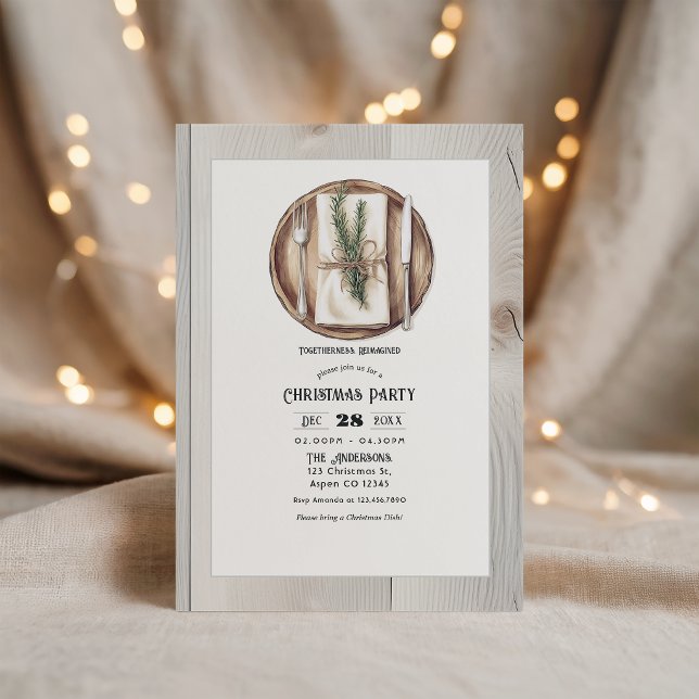 Togetherness Reimagined Rustic Christmas Party Invitation (Togetherness Reimagined Rustic Christmas Party Invitation)