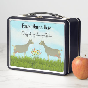 Toggenburg Dairy Goat Herd Metal Lunch Box