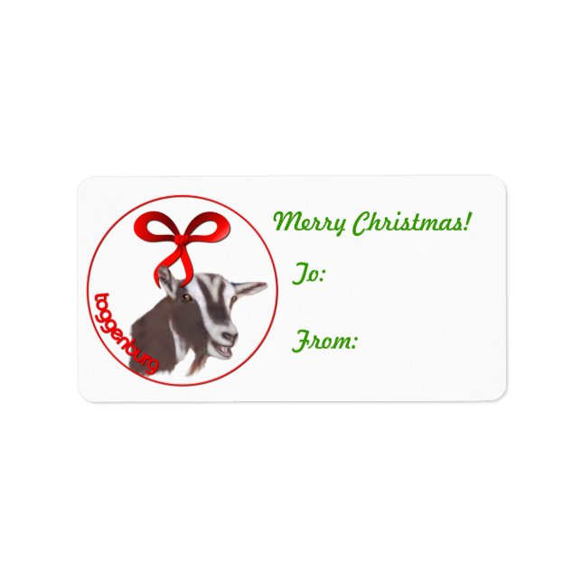 Toggenburg  Goat Christmas Gift Tag Sticker (Front)