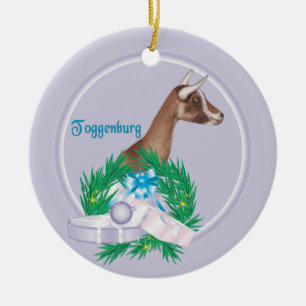 Toggenburg Goat Personalised Holiday Ornament