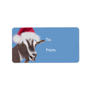 Toggenburg Goat  Santa Goat Christmas Gift Tag