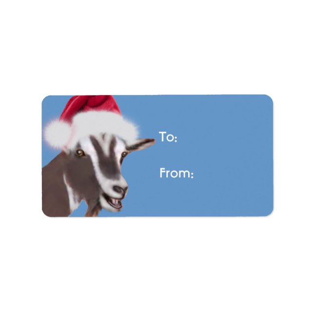 Toggenburg Goat  Santa Goat Christmas Gift Tag (Front)