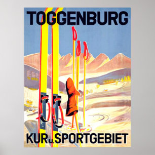 Toggenburg, ski in the snow, Switzerland Poster