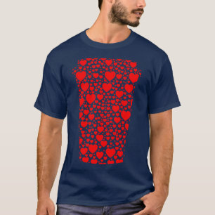 ToGo Cup Of Coffee Hearts Silhouette RED T-Shirt