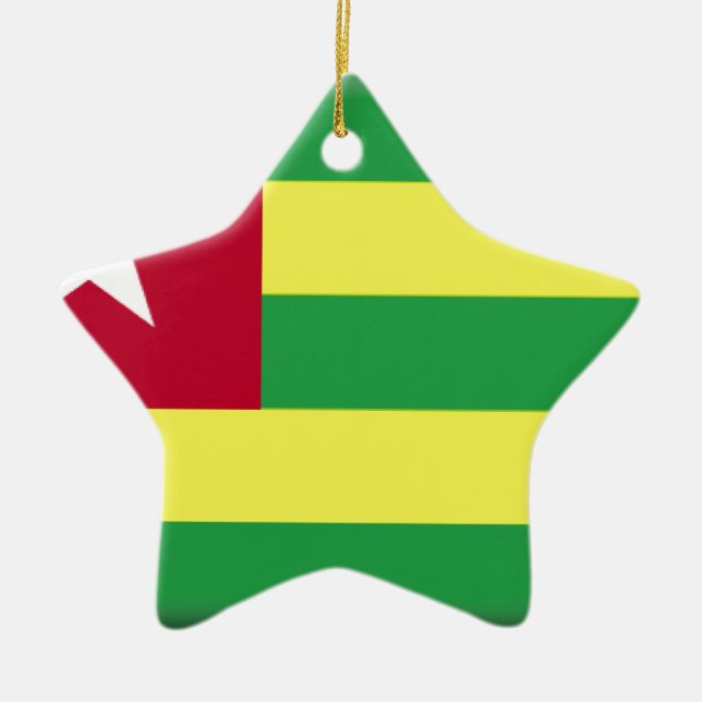Togo Flag Ceramic Tree Decoration (Front)