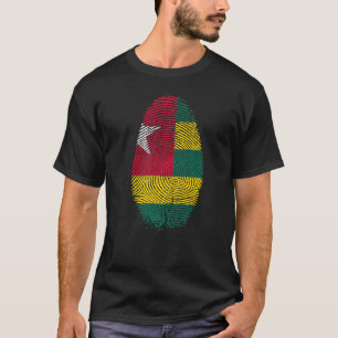 Togo Flag Fingerprint It is in my DNA Gift Togoles T-Shirt