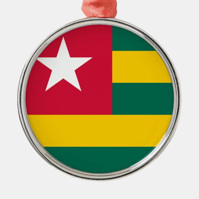 Togo Flag Metal Tree Decoration (Front)