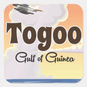 Togo Gulf of Guinea travel poster print Square Sticker