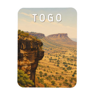 Togo Illustration Travel Art Vintage Magnet